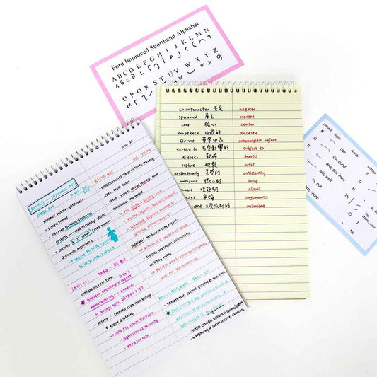 70 Ct. 6" X 9" Green Tint Gregg Ruled Steno Book.