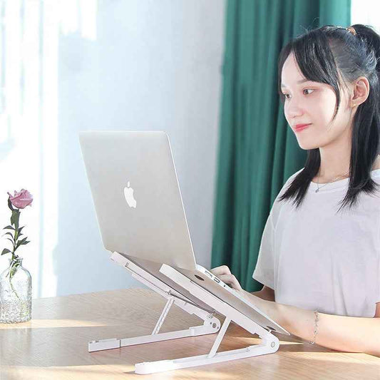 Adjustable Laptop Holder Ventilated Base Elevated Stand Foldable Desktop Riser