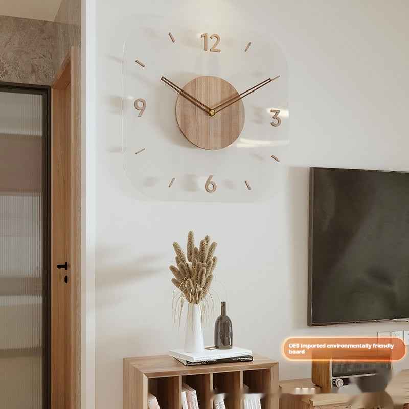 Elegant Clear Wooden Hanging Timepiece - Digital Docks Age