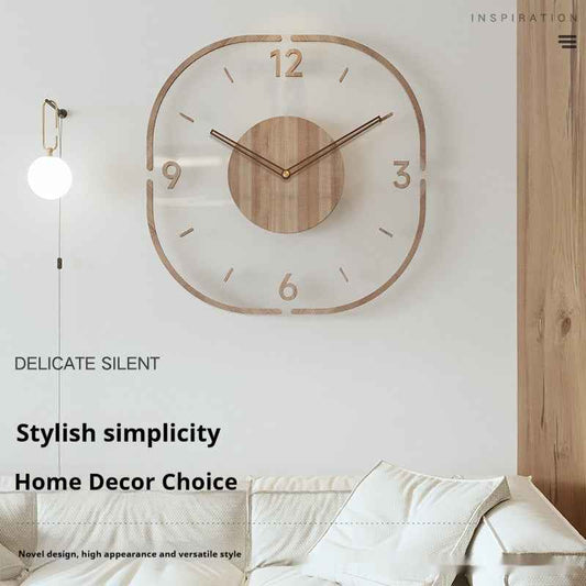 Elegant Clear Wooden Hanging Timepiece - Digital Docks Age