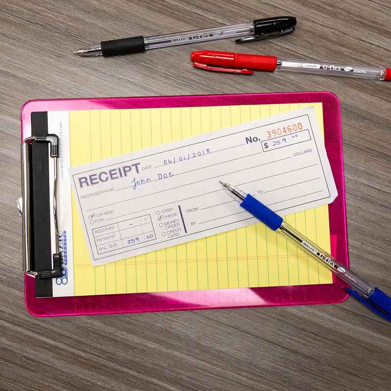50 Sets 7 1/2" x 2 3/4" 2 - Part Carbonless Cash or Rent Receipt Book - Digital Docks Age