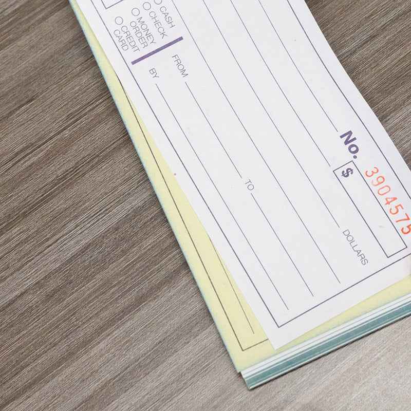 50 Sets 7 1/2" x 2 3/4" 2 - Part Carbonless Cash or Rent Receipt Book - Digital Docks Age