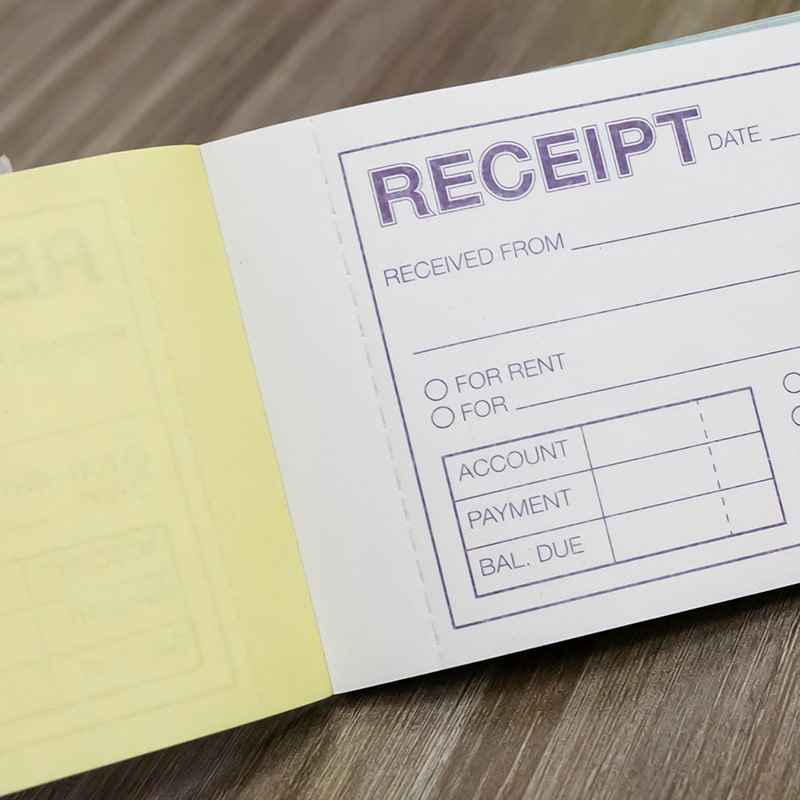 50 Sets 7 1/2" x 2 3/4" 2 - Part Carbonless Cash or Rent Receipt Book - Digital Docks Age