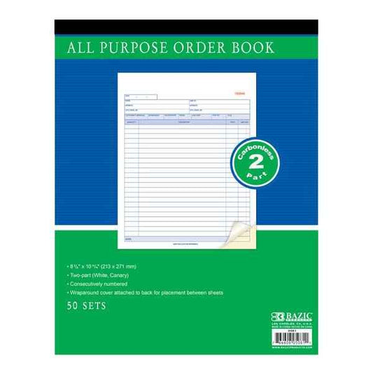 All Purpose Order Book 2 - Part Carbonless 8 3/8" x 10 11/16" 50 Sets - Digital Docks Age