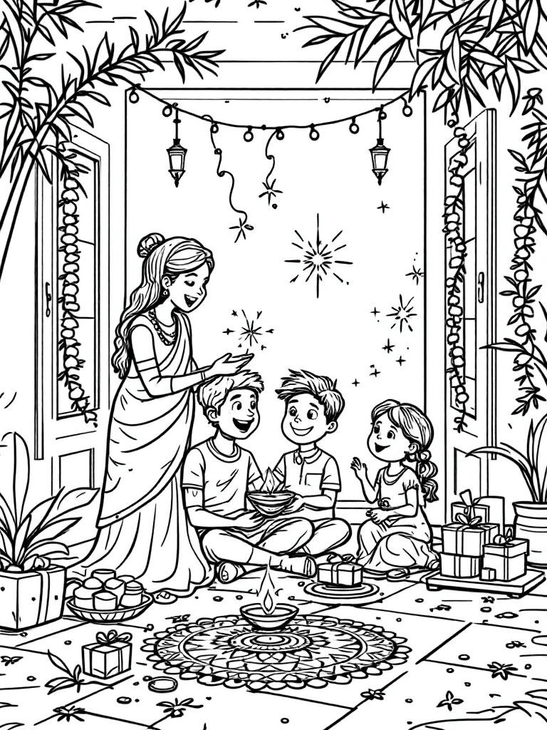 Diwali Coloring Book - Digital Download for iPad & Tablets - Digital Docks Age