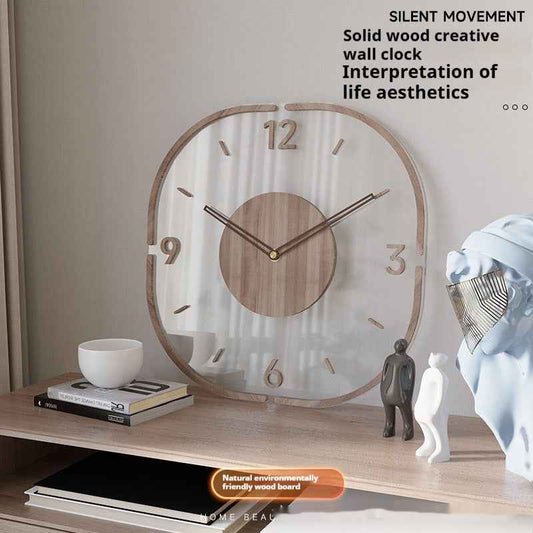 Elegant Clear Wooden Hanging Timepiece - Digital Docks Age