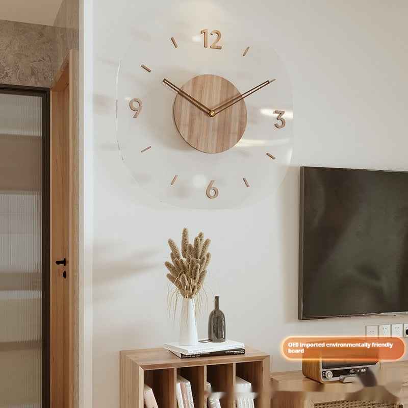 Elegant Clear Wooden Hanging Timepiece - Digital Docks Age