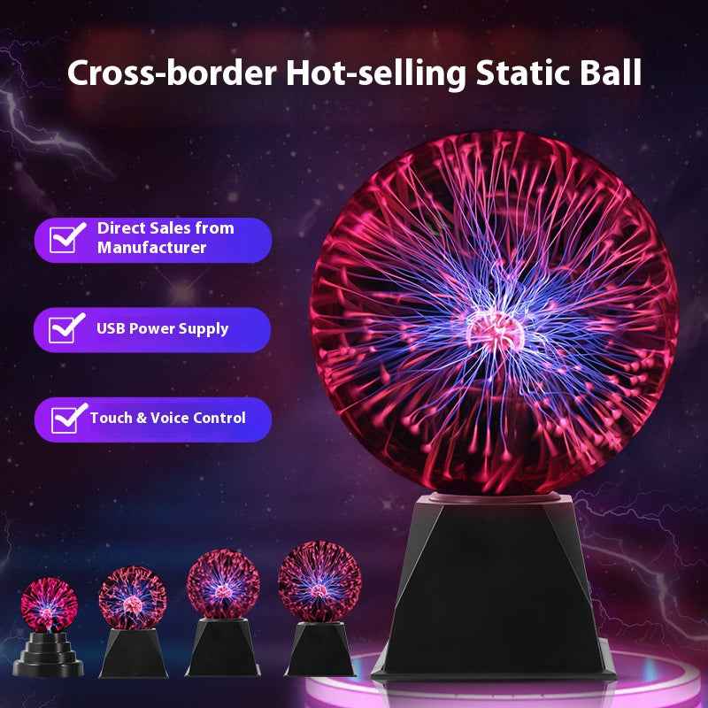 Hot - Selling Usb Voice - Controlled Electrostatic Ball Plasma Magic Night Light - Digital Docks Age