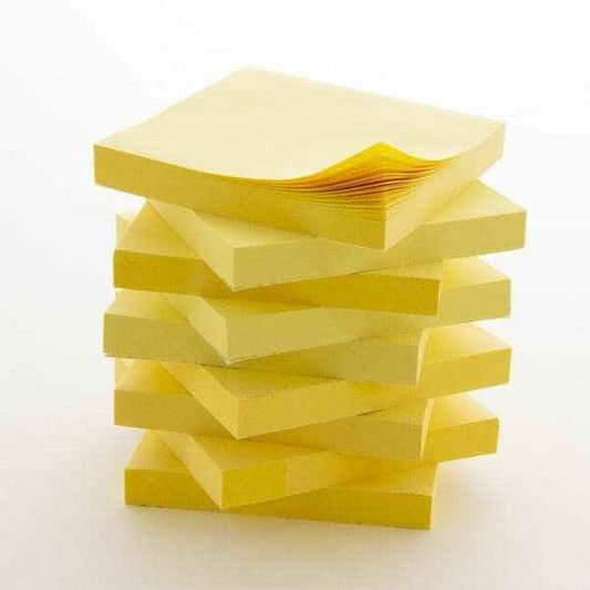 50 Ct. 3" X 3" Yellow Stick On Notes (4/Pack) - Sticky Notes