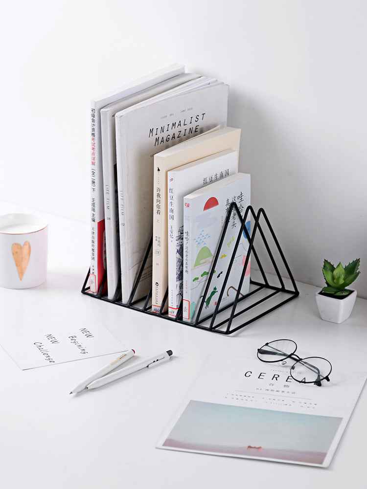 Metal Desktop Triangle Book Holder Study Desk Organizer Student Reading Stand Tabletop Book Support Page Holder Book Display Shelf - Digital Docks Age