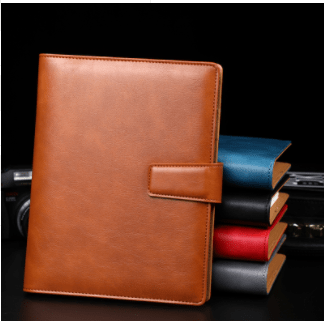 Premium A5 stitched strap 6 - slot fastener journal - Digital Docks Age